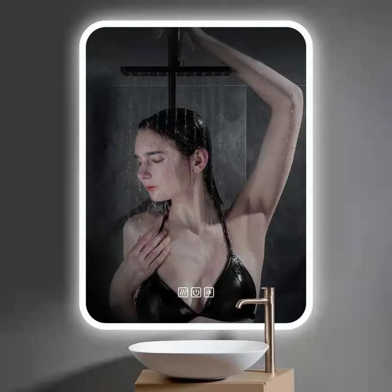 Rectangle Wall Decorative LED Light Bath Mirror Wholesales Acrylic Frame Mirror