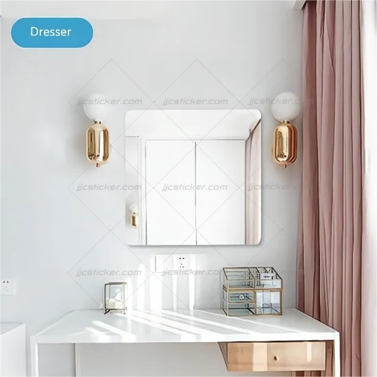 Decoración acrílica 3D autoadhesiva para pared de pegatinas de espejo de baño